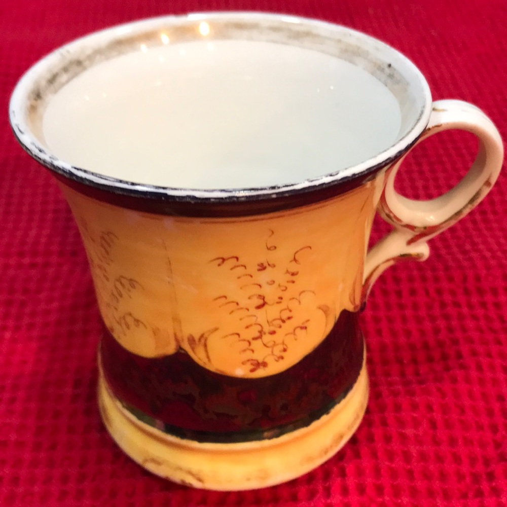 MCM VTG LUSTERWARE MUG Unmarked Vintage Unusual Yellow Gold Eclectic Memories